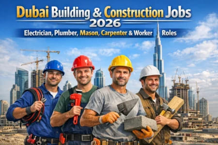 Dubai Building & Construction Jobs 2026 – Electrician, Plumber, Mason, Carpenter & Worker Roles